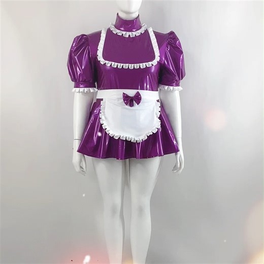 Fetish Queen | Lockable Turtleneck Ruffles Puff Sleeve Romper Sissy Maid Cosplay Mini Skirt-short Jumpsuit 7633 #pvcbodysuit #leotard #leotardfetish... | Instagram