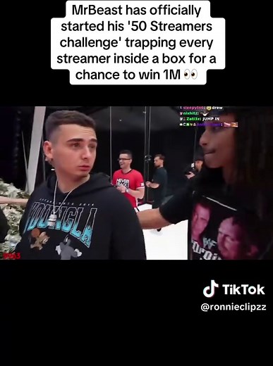 MrBeast has officially started his '50 Streamers challenge' trapping every streamer inside a box for a chance to win 1M 👀 #mrbeast #youtuber #streamer #challenge #fyp