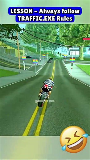 LESSON - Always follow TRAFFIC.EXE rules...😎💀🔥🤣⚡️(Part 364) - #gtag #cj #funny #gtaindia #gtarp