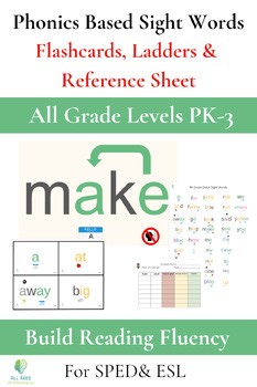 Dolch Sight Word Mastery Kit | Phonics Flashcards, Word Ladders, Reference Sheet