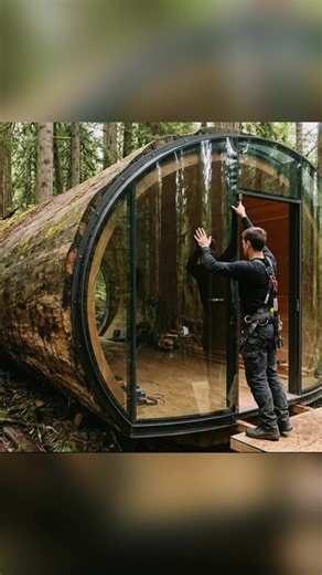 Build a beautiful house inside a fallen tree trunk #survival #bushcraft #househack #diy #build