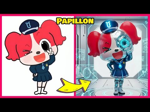 Sheriff Labrador Characters as Robot + Guess The Voice Quiz ~ Sheriff Labrador, Papillon, Dobie 🔉 😍