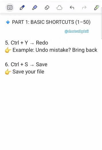 Redo and save shortcuts key in execel...