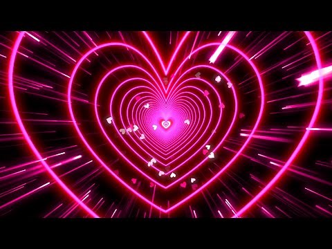 Pink Heart Background 💖 Romantic Radiance: Shimmering Heart Lights-Tunnel Heart Background