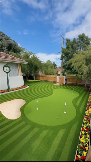 Golf with Archie on Instagram: "Posting here, cause TikTok is loving it! - Turning my front yard into Chat GPT’s version of Augusta National. ⛳️🤝😅"