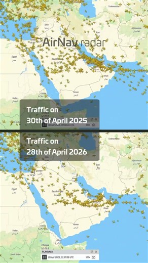 Middle East: April 30, 2025 ✈️ vs April 28, 2026