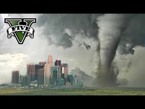 GTA 5 REAL LIFE WEATHER MODS - ESCAPE FROM TORNADO BUILDING SHELTER