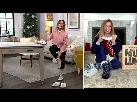 MUK LUKS Set of 3 Variety Pack of Slipper Socks on QVC