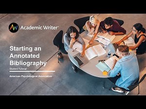 Starting an Annotated Bibliography in Academic Writer