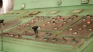 Old control panel of machining metal at factory