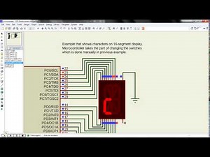 Proteus Character Generation through Microcontroller in 16 Segment Display
