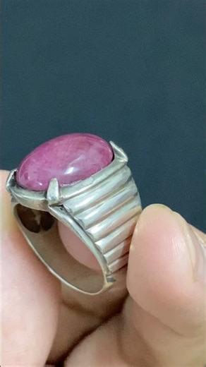 Silver ring with ruby stone