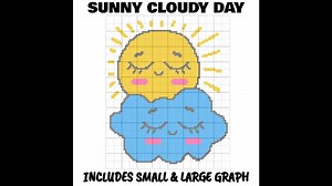 Sunny Cloudy Day C2C & Tapestry Crochet Pattern & Chart Magic Yarn Pixels