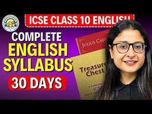 ICSE class 10 English 🔥 How To Cover English Syllabus in 30 Days 🔥 ICSE 2026 | Nikita Singh