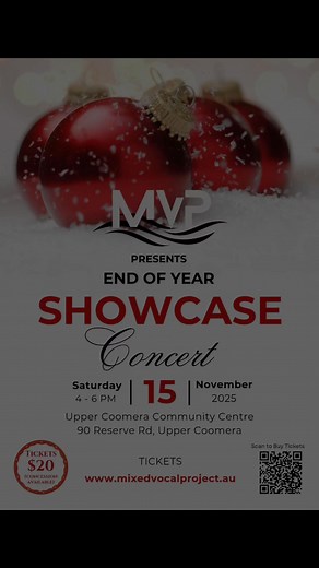 🥳 Our showcase concert is tomorrow! We can't wait to share an awesome night of music you all 🎅🎁🎄 | MVP