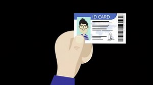 Hand Holding An Id Card Alpha Channel