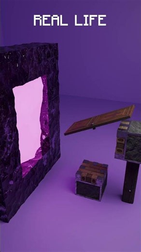 MINECRAFT vs REAL DOOR🚪#blender3d #3dart #3danimation #minecraft