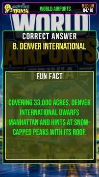 World Airports Trivia #Shorts