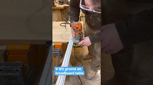 V-bit groove on breadboard table #woodworking #tools #breadboard