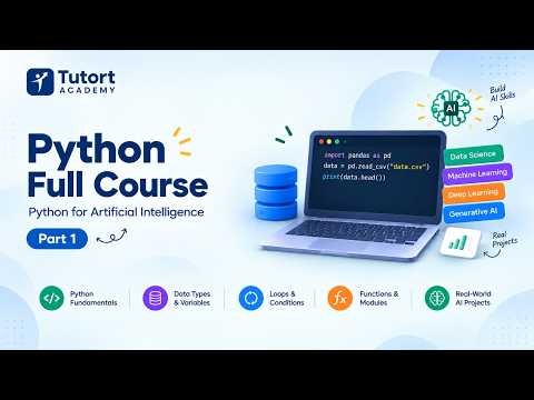 🚀 Python Full Course | Part 1 | Beginner to Advanced Python Programming | Tutort Academy