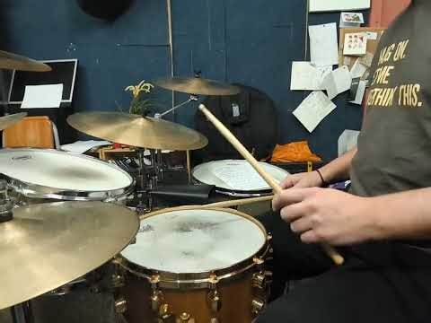 5 stroke roll etude, duple time. Snare drum. 