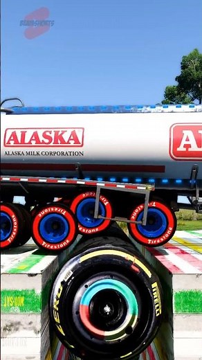 Truck Tow Trailers vs Spinning Wheels #short #beamng #beamngdrive #trucksvs