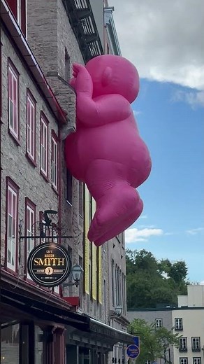 Pink balloon guy at Old Quebec City, Quebec, Canada
