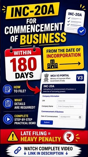 How to File Form INC-20A on MCA V3 Portal | Commencement of Business | Complete Practical Demo