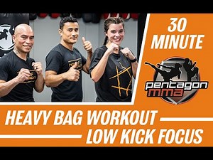 Muay Thai and Kickboxing Heavy Bag Workout - Low Kick Focus -- Class #8