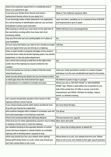 study guide for florida permit test Flashcards video