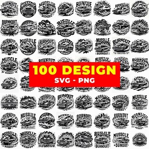 100 Muscle Car Burnout SVG Bundle | Vintage Muscle Car SVG PNG | Drag Racing Hot Rod Clipart | Cricut Silhouette Cut Files - Etsy