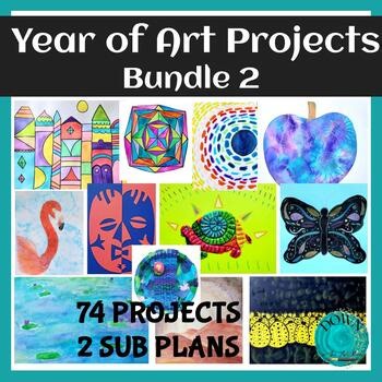 Year Long Art Projects Bundle 2 Year of Elementary Art Lessons