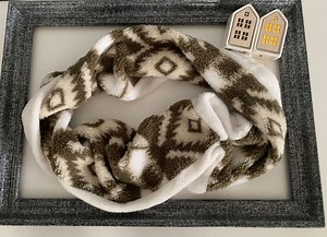 Women's Snood, Tube Scarf, Reversible, Neck Warmer, Khaki, Ecru, Faux Fur, Unique Piece, Gift Idea - Etsy