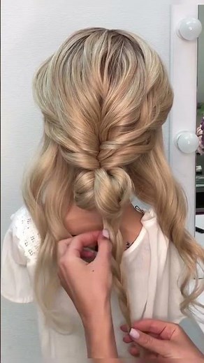 Simple twisted bun hairstyle for long hair #hairtutorial #bun #easyhairstyle