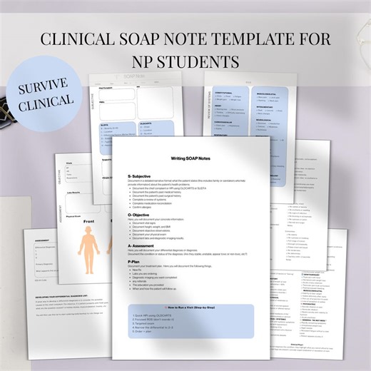 SOAP Note Template and NP Clinical Starter Pack for Nurse Practitioner Students - Etsy Canada