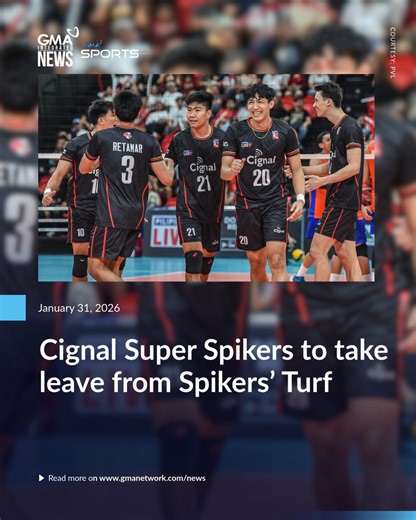Powerhouse squad Cignal Super Spikers has filed a leave of absence for the upcoming Spikers’ Turf Open Conference. Cignal announced the decision on Friday. “This difficult decision was made after a careful review by management of Cignal’s current and future plans,” the team said in a statement. “The Cignal Super Spikers organization is deeply grateful to its coaches, players, and staff.” Read more: https://www.gmanetwork.com/news/sports/volleyball/974879/cignal-super-spikers-to-take-leave-from-s