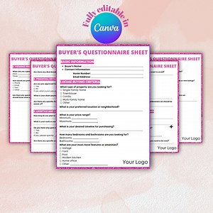 Real Estate Buyer Questionnaire, Buyers Questionnaire, Buyer Consultation, Buyer Intake Form, Home Buyer Consultation Script, Buyer Packet - Etsy