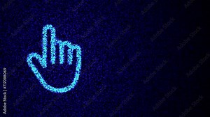Hand cursor icon, motion animation with 4 variations, seven-second videos with 1 second of transitions and 5 seconds that can be seamlessly looped.