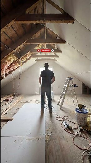 Unfinished Attic Loft → Luxury Living Space Full Cinematic Renovation Timelapse #AtticRenovation
