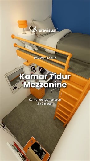 Inspirasi Rumah on Instagram: "Desain kamar tidur ukuran 2x3 meter walaupun ruangan nya kecil tapi tetep fungsional karena pemilihan desain dan furniture yang tepat,gmn suka gak sama desain ya? Next styling ruangan ukuran berapa lagi yaa? #eravisual #desainkamar #kamaraesthetic #makeoverkamar #inspirasidesaininterior"