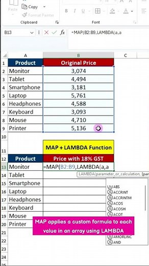 Excel MAP Function 🔥 Formula Magic in Seconds