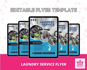 Laundry Services Flyer, Canva Template, Professional Laundry Service, Pressing and Ironing Services, Dry Cleaning Services - Etsy Australia