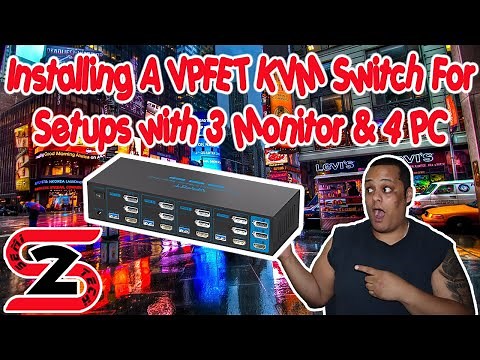 Installing A VPFET KVM Switch For Setups with 3 Monitor & 4 PC - Must Have