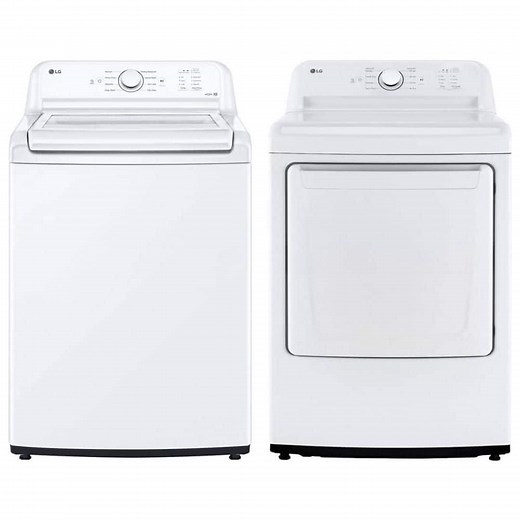 LG 4.1 cu. ft. White Top Load Washer and 7.3 Cu.Ft. White Vented Electric Dryer Set - The Home Depot