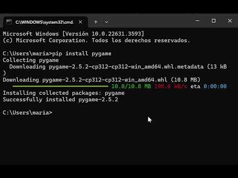 C WINDOWS system32 cmd exe pip install pygame 2024 05 28 18 52 11
