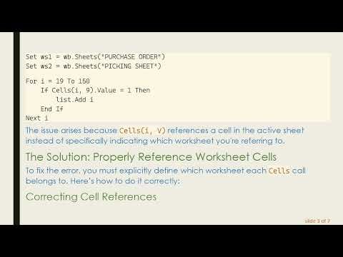 Resolving the Run-time Error in VBA For Loops