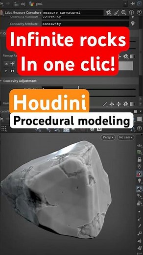 Infinite Rocks in Seconds with This Houdini Trick #houdini #3d #tutorial