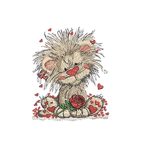 Lion Valentine Machine Embroidery Design, Colorful Animal Art (digital File, 5 Sizes, 8 Formats) - Etsy