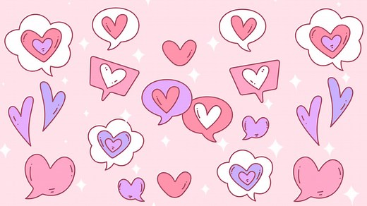 Motion Graphic of Hand drawn conversation hearts illustration | Free Stock Video Footage
