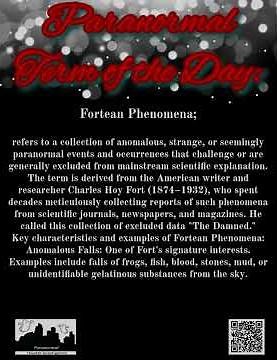 Paranormal Term of the Day: Fortean Phenomena